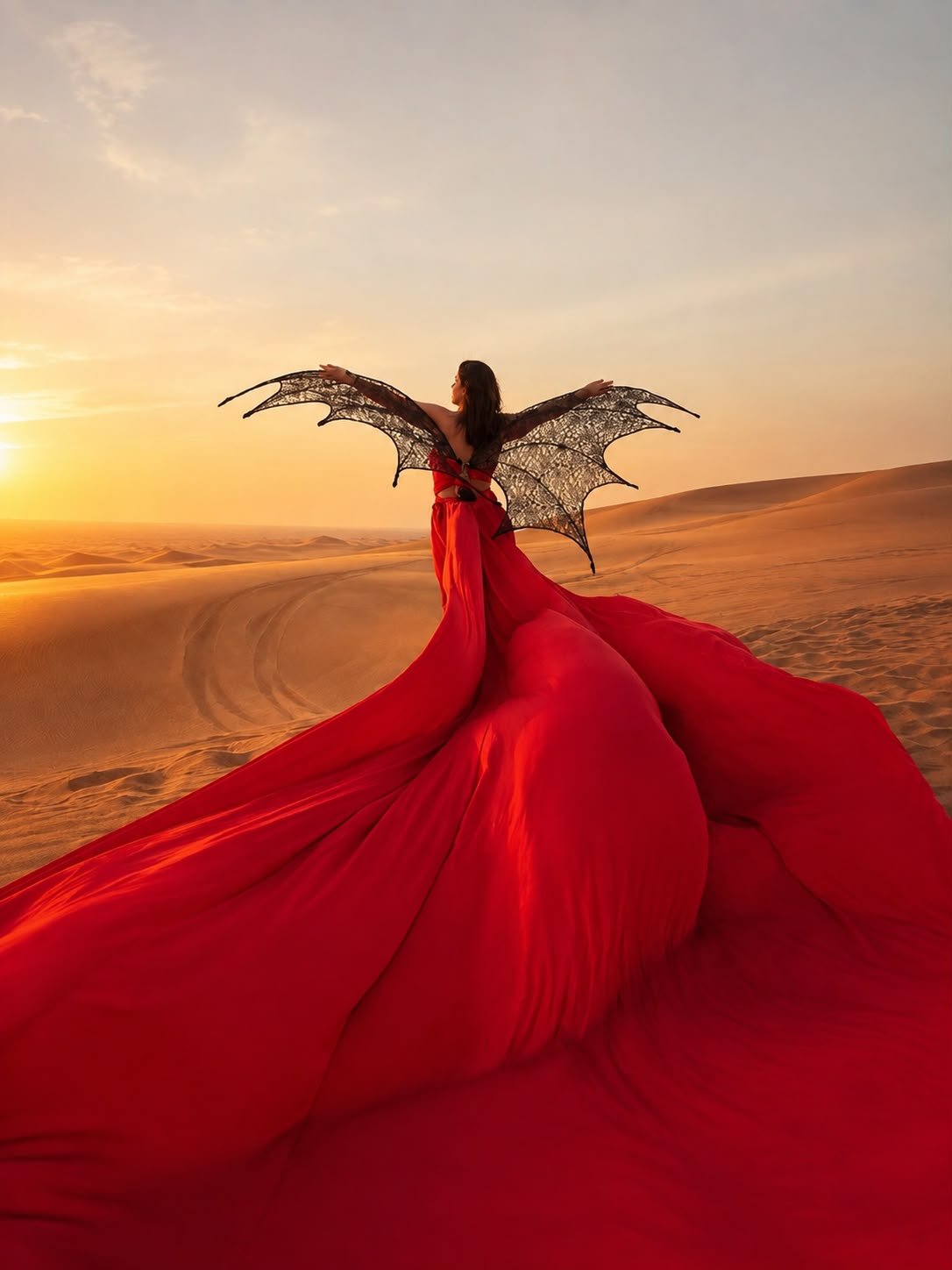 The Viral Magic of the Dubai Flying Dress Photoshoot